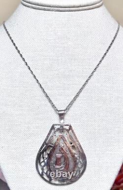 WONDERFUL Mexican Artisan Antique/Vintage 900 Silver Bird Of Paradise Necklace