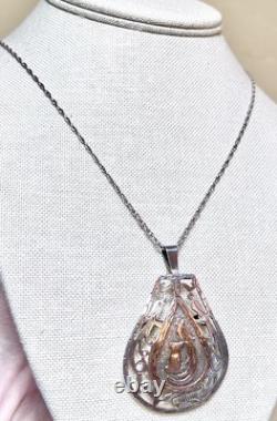 WONDERFUL Mexican Artisan Antique/Vintage 900 Silver Bird Of Paradise Necklace