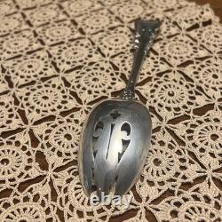 Wallace Sir Christopher STERLING Silver Pierced Serving Spoon Vintage 8.5