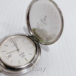 Watex Pocket Watch Quartz Vintage Sterling Silver 925 Full Hunter Swiss