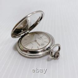 Watex Pocket Watch Quartz Vintage Sterling Silver 925 Full Hunter Swiss