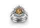 Wedding 925 Sterling Silver Citrine Ring For Women Moissanite Studded Band Style