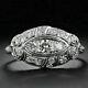 Wedding & Engagement Vintage Art Deco Ring 14k White Gold Plated 1.34 Ct Diamond