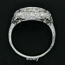 Wedding & Engagement Vintage Art Deco Ring 14K White Gold Plated 1.34 CT Diamond