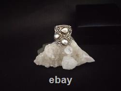 White Pearl Vintage Indian style Sterling Silver 925 sz6.5 MSRP349