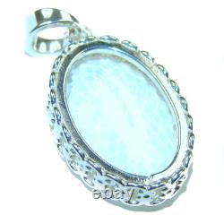 White Topaz Pendant 45.5ct Vintage Style 925 Sterling Silver Handmade 15.9g