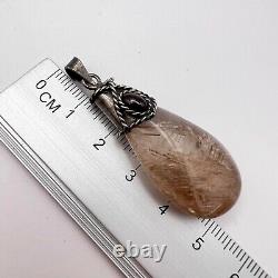 Women Jewelry Pendant Vintage Of 925 Sterling Silver Signed Fashion Quartz Stone