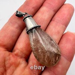 Women Jewelry Pendant Vintage Of 925 Sterling Silver Signed Fashion Quartz Stone