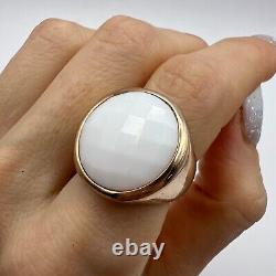 Women Jewelry Ring Vintage Sterling Silver 925 Fashion White Opal Stone Size 7