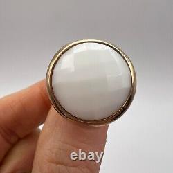 Women Jewelry Ring Vintage Sterling Silver 925 Fashion White Opal Stone Size 7