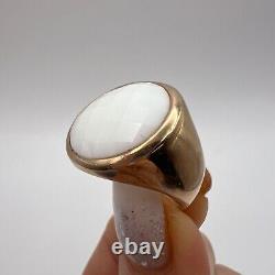 Women Jewelry Ring Vintage Sterling Silver 925 Fashion White Opal Stone Size 7