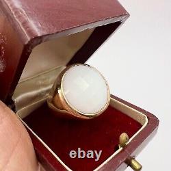 Women Jewelry Ring Vintage Sterling Silver 925 Fashion White Opal Stone Size 7
