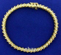 Women's Tennis Bracelet 7.25 5.00 Ct Round Cut Diamond 10K Yellow Gold Finish