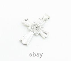 1 D'un Kind 925 Argent Vintage Cubic Zirconia Religious Cross Pendentif Pt4499