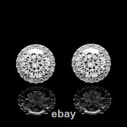 13ct Marquise Vvs1/d Diamant Femmes Sans Collier 14k Or Blanc Fn Boucles D'oreilles Sans Goujons