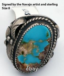 14 Vintage Native American Sterling Silver Turquoise Ring Boucles D’oreilles 148 Grammes