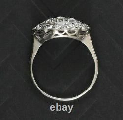 14k Or Blanc Sur Fiançailles Antique Vintage Retro Ring 2,66 Ct Round Diamond