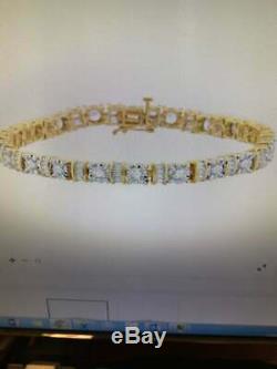 1960 Vintage Diamant Tennis 7,5 Pouces Bracelet 6 Carats Totale 18k Plus