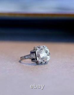 2.05 Ct Art Déco Vintage Edwardian Round Engagement Ring In 925 Sterling Silver