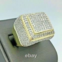 2.50 Ct Real Moissanite Cut Bande Homme Anneau Pinky14k Real Or Jaune Finition