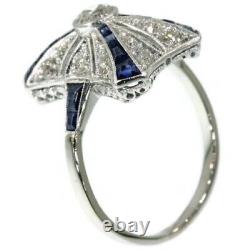 2.50 Ct Vintage Art Déco Style Rond Découpe Diamant Mariage 14k Bague Fn Or Blanc