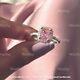 2.50ct Coussin-cut Rose Diamant Bague De Fiançailles Halo Solide 18k Or Blanc Finition
