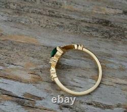 2.70ct Marquise Lab A Créé Green Emerald Women's Ring 14k Jaune Or Plaqué