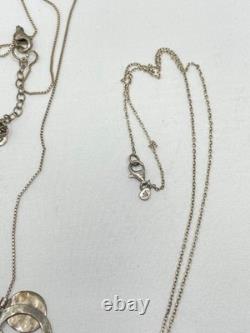 2 Colliers Vintage Silpada en Argent Sterling 925 Designs Cœur et Disque Martelé