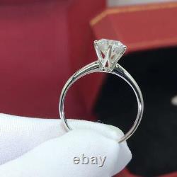 2ct Rond Coupe Simulé Diamant Solitaire Anneau Femme En Plaqué Or Blanc 14k
