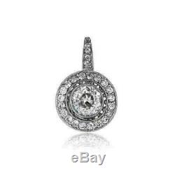 4.0ctw Diamant Or Blanc 14k Plus Art Déco Antique Vintage Halo Boucles D'oreilles