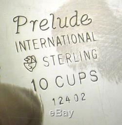 5 Pc Vintage Prelude-plain International Sterling Café / Thé Set Withwaste Bowl