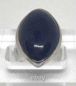 (58) Bague Vintage en Argent 925 Lapis Lazuli 30 mm 25 Ct Taille 6 HBP GIANT