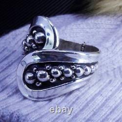 6.5, bracelet large en argent sterling 925 vintage fait main avec perles