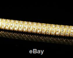 6 Ct Vintage Ronds Diamond 14k Bracelet Trois Or Jaune Sur Row Tennis 8