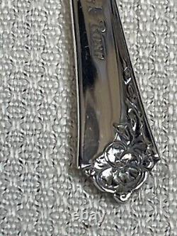 8 Cuillères à café en argent sterling héritage en damas rose Oneida vintage de 1946