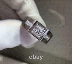 925 Argent Sterling 1.99 Ct Rond Coupe Simulé Diamant Solitaire Anneau De Mariage Solitaire