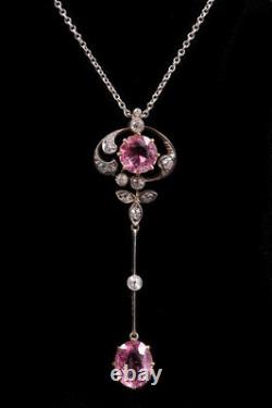 925 Argent Sterling Rose Oval Drop Vintage Style Chaîne Collier Cadeau De La Saint-valentin