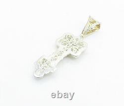 925 Argent Sterling Vintage Cubic Zirconia Shiny Key Pendentif De Motivation Pt4831