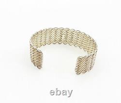 925 Argent Sterling Vintage Entrelacé S S Swirl Design Cuff Bracelet Bt3925