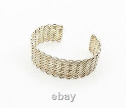 925 Argent Sterling Vintage Entrelacé S S Swirl Design Cuff Bracelet Bt3925