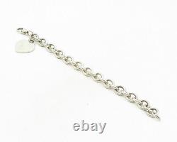 925 Argent Sterling Vintage Love Bracelet Chaîne De Coeur Bt4190