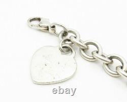 925 Argent Sterling Vintage Love Bracelet Chaîne De Coeur Bt4190