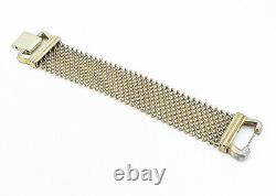 925 Argent Sterling Vintage Shiny Minimalist Net Design Chaîne Bracelet- Bt1442