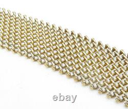 925 Argent Sterling Vintage Shiny Minimalist Net Design Chaîne Bracelet- Bt1442