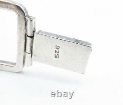 925 Argent Sterling Vintage Shiny Ouvert Carré Chaîne Bracelet Bt2544