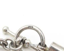 925 Argent Sterling Vintage Shiny Smooth Arrow Link Chaîne Bracelet Bt2294