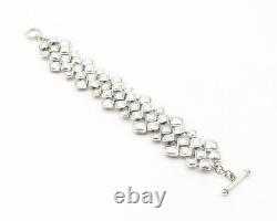 925 Argent Sterling Vintage Shiny Smooth Flat Chain Bracelet Bt5500