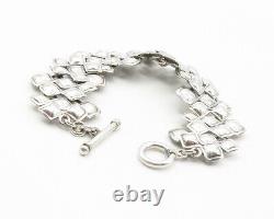 925 Argent Sterling Vintage Shiny Smooth Flat Chain Bracelet Bt5500