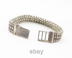 925 Argent Sterling Vintage Smooth Box Link Flat Chain Bracelet Bt5629