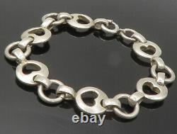 925 Argent Sterling Vintage Smooth Open Love Core Link Chaîne Bracelet- Bt5495